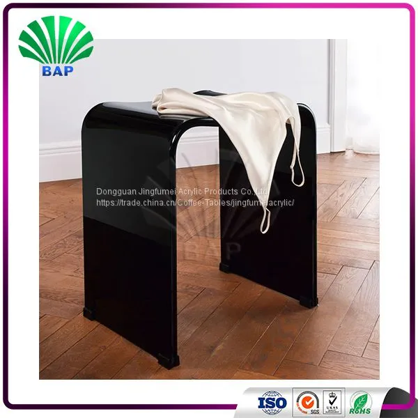 Modern White And Black Acrylic Stool C-Shape Shower Stool Lucite Simple Stool photo-2