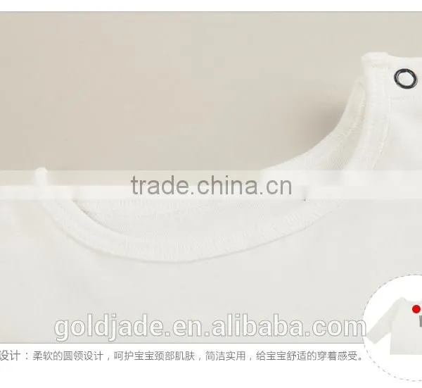 Wholesale Soft Cotton 0-2years Infant Toddler Shirts Long Sleeve White T-shirt photo-3