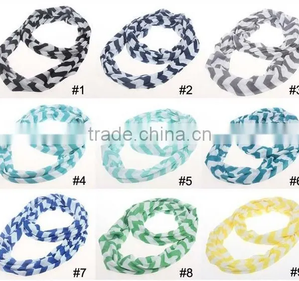 Top Quality Fashion New Design Hijab Infinity Chevron Knitted Silk Scarf photo-2