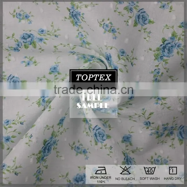 100%cotton Rotary Screen Printed Swiss Dot Fabric photo-2