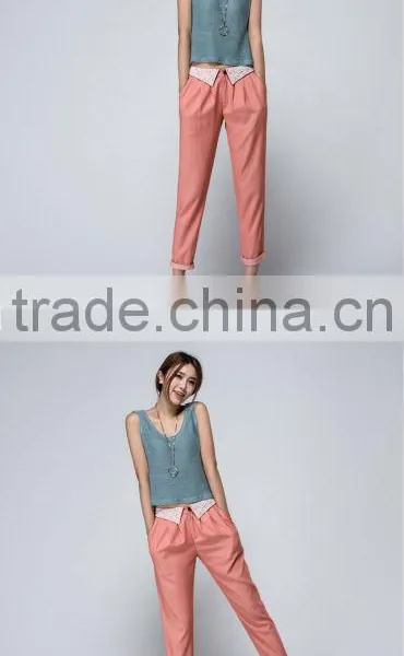 Ladies Top Design Woman Denim Trousers Denim Jean Fabric Denim Jeans Pent photo-3