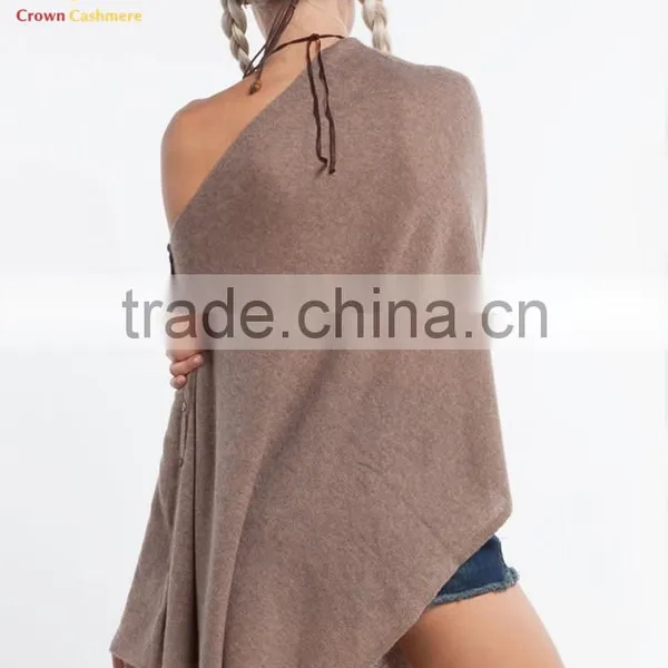Lady Fashion Buttoms Cashmere Poncho/ Nepal Design Pashmina Shawl/ photo-4