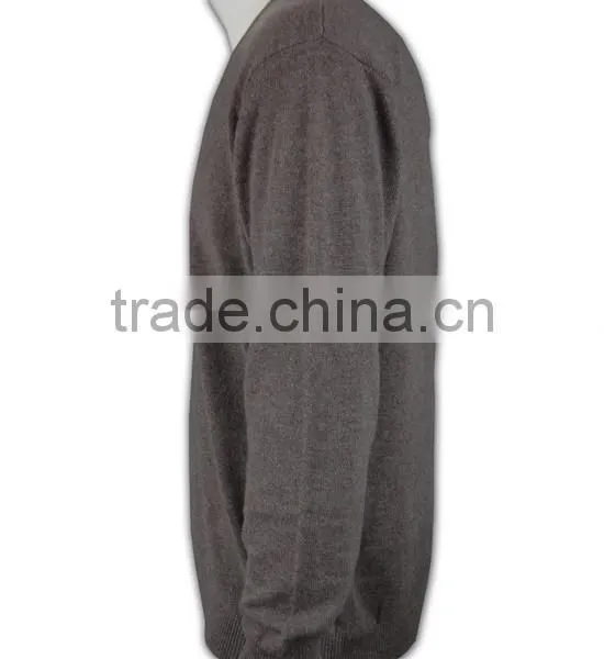 ISO9001/BSCI Manufature Loose V-neck Mens Grey Cardigan Sweater photo-2