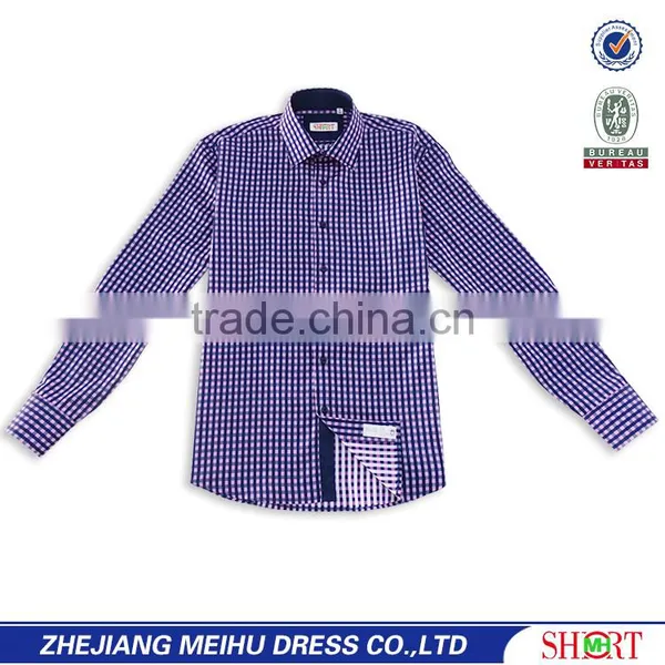 Office Wear Shirts for Men Fancy Plaid Fabric Korean Men Style Shirts photo-4