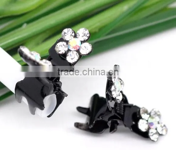 AB Color Rhinestone Flower Hair Claw Clips 20x13mm