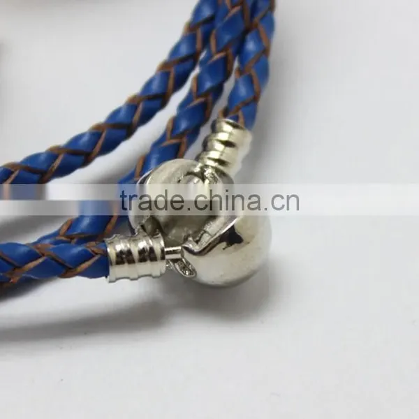 Unique New Plain Braided Leather Cord DIY Clasp Bracelet Leather Jewelry, Accessories for Beads Bracelet Jewelry photo-2