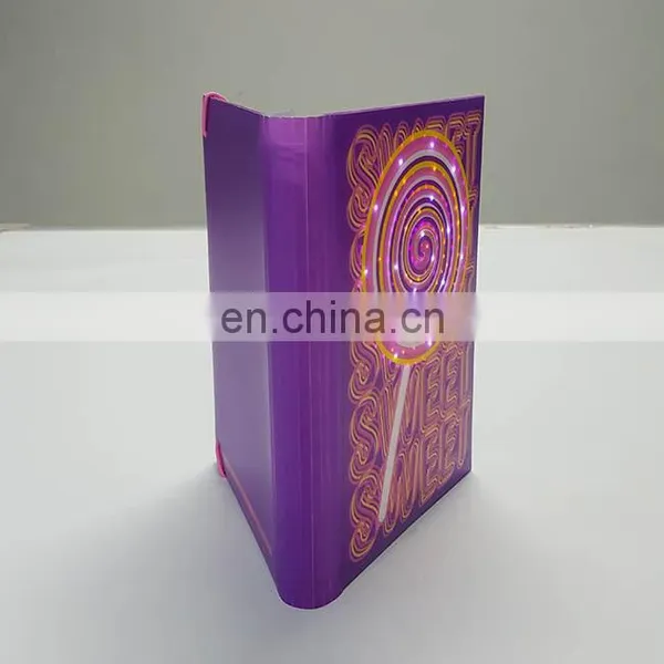 17*22*2cm Custom Made Printed Led Flashing Notebook Cheap Diary With Push Button photo-4