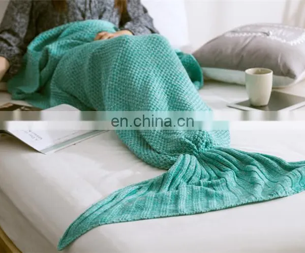 2017 Hot Sale Mermaid Blanket Mermaid Tail Blanket Adults Handmade Home Sofa Blankets Knitted Design photo-4