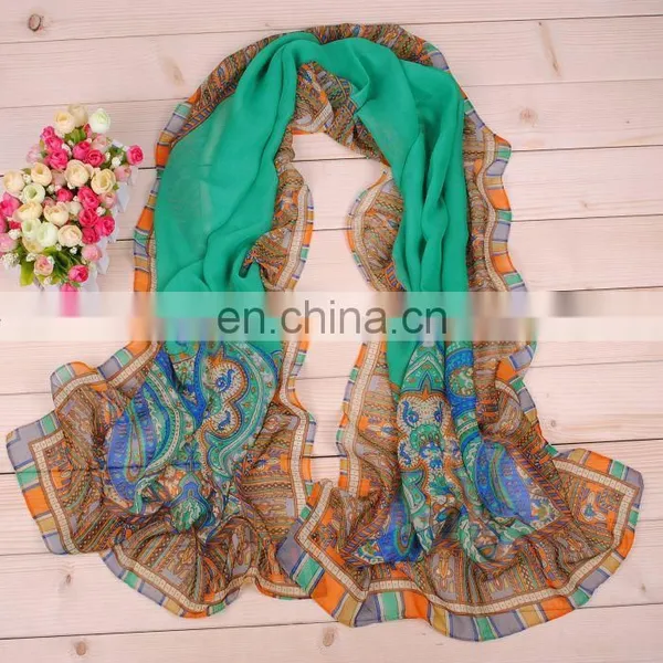 Elegant Lady Chiffon Scarf China Wholesale Scarf Polyester Magic Scarf photo-3