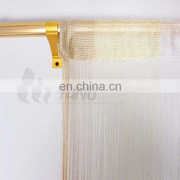 Beaded Gold Metal Living Room String Curtain Fabric photo-4