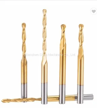 3.175mm Ball Nose 2 Flute Spiral TiN Coating End Mills CNC Router Bits for Wood Steel Tungsten Carbide Milling Route Tool