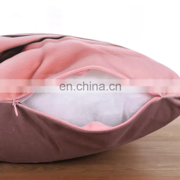 Velvet Decorative Pink Dog Print Throw Pillow Indoor Cushion for Home Decor photo-4