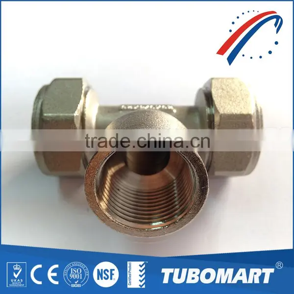 Pipe Accessory Brass Forged Union Equal / Male / Female Tee Fitting With Lead Free photo-2