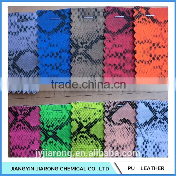 Snake Print PU Leather Fabric Black for Bag photo-2