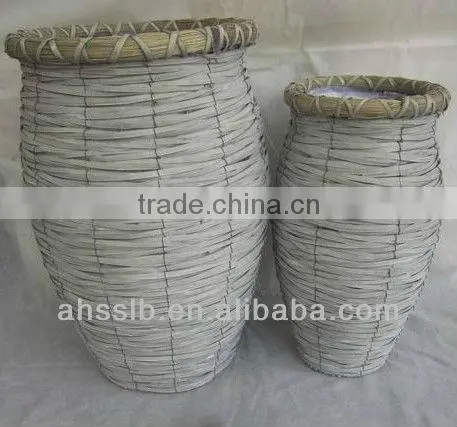 2014 Grey Woven Willow Garden Decoration Flowerpots photo-3