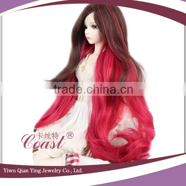 Very Beauty Long Curly Red Synthetic BJD Doll Hair Wig Wholesale Price photo-2