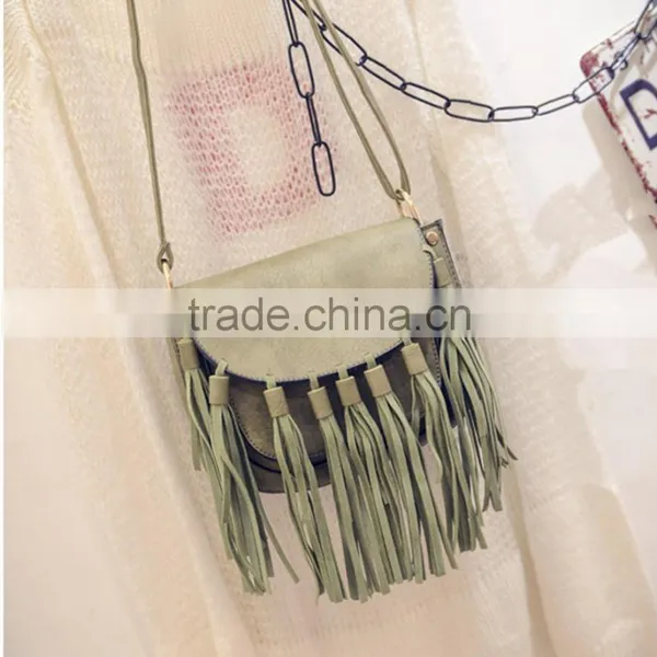 C89204A Fashion Women Suede Fringe Shoulder Bags Tassel Bags Wholesale Handbags photo-5