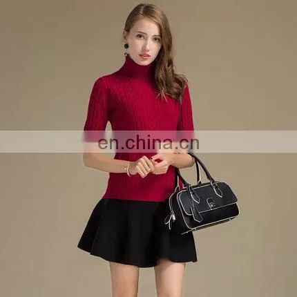 2017 Unique Mature Women In Tight Mongolian Pullover Cashmere Turtleneck Sweater photo-4