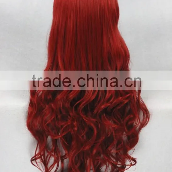 High Quality 80cm Long Curly Dark Red Synthetic Anime Lolita Wig Cosplay Costume Fashion Hair Wig Party Wig Quality Choice photo-4
