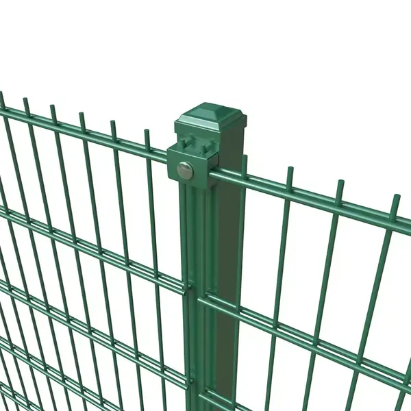 Safe School 656 Twin Wire Fence Green Ral 6005 Double Wire Mesh Fencing With Square Post