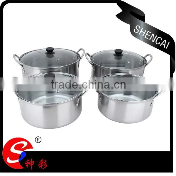 Hot Sale 8 Pcs Stainless Steel Aluminum Non-stick Soup Pot / Induction Stock Pot Set photo-2