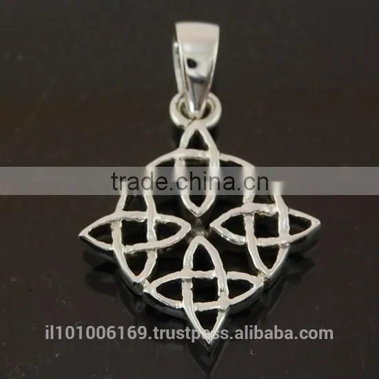 Thick Celtic Knot Solid Silver Pendant, Pn19 photo-2