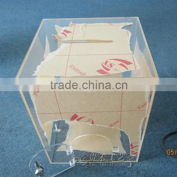 GH-RJ004 Hot Sale Clear Donation Box With Lock ,high Polished Acrylic Donation Box photo-2