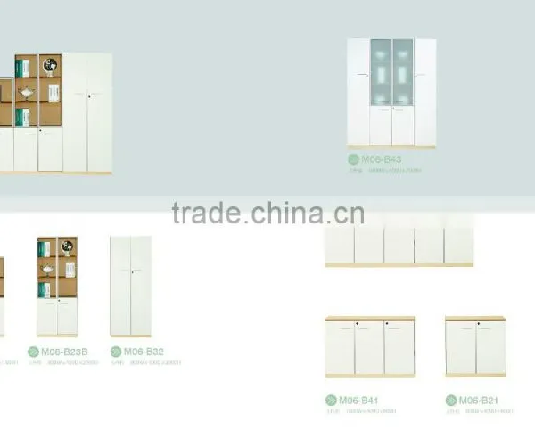 MDF Modern Style Bookcase With Glass Doors Model photo-5