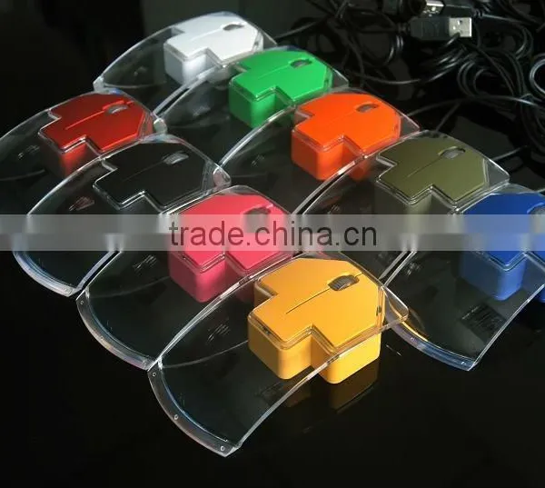Computer USB Wired Optical LED Transparent Mouse photo-2