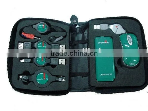 New Portable USB Mouse Hub Earphone Keypad Kit Set Bag Tools photo-4