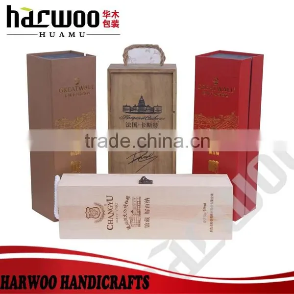 Custom Unpainted Solid Wooden Wine Box photo-6