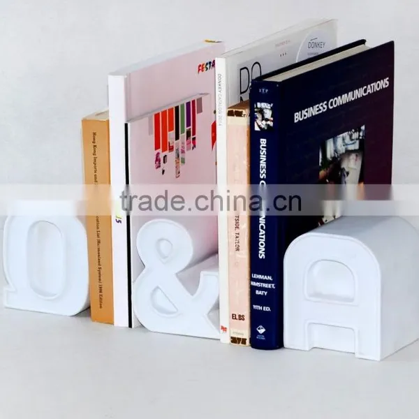 Plastic Question & Answer Bookend/Office Book Stand White Desk Accessories