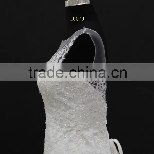 Best Selling Wedding Gown Sexy Low Back Lace up Back Sleeveless Mermaid Wedding Dress photo-5