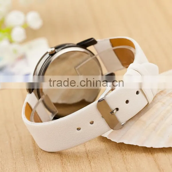 Wholesale China Ebay Best Selling Watches Hot Sale Simple Fashion Crystal Lovers White Leather Lover Wrist Watch in Stock! photo-2