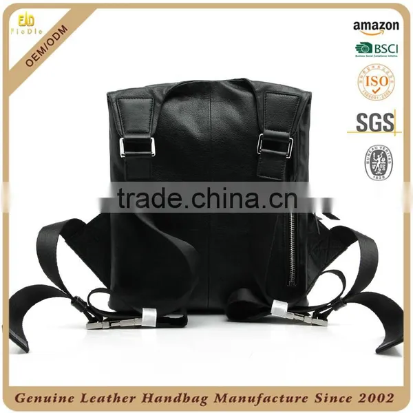 CSLRB214-001 Sports Style Black Leather Men Backpack Bags Handbag photo-3