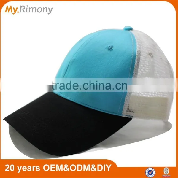 Black Visor 6 Panel Hat Summer Mesh Trucker Cap With Custom Brand photo-4