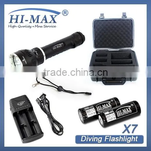 HI-MAX X 7 3000 Lumen Most Powerful U2 Long Distance Scuba Led Diving Torch Spot FlashLight Most Popular Supplier&# photo-5