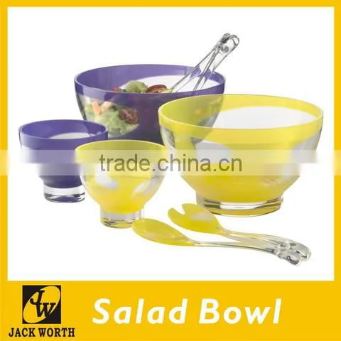 Acrylic Salad Bowl Set With Salad Server