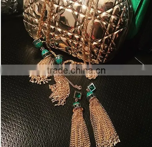 New Bohemia Gypsy Fashion Style Nightclub Style Turquoise Tassel Long Dangle Earrings photo-2