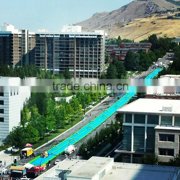 Green 300m Long Giant Inflatable Water Slide,Durable PVC Commercial Customized Inflatable Slide photo-3