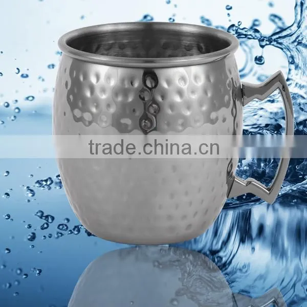 550 ml Hammered Silver Plated Copper Mug Drinks Wholesale