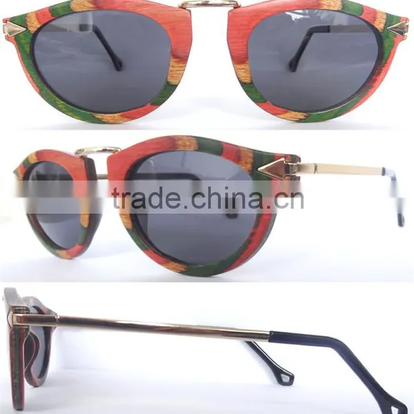 100% UV400 Skateboard Bamboo Wood Sunglasses