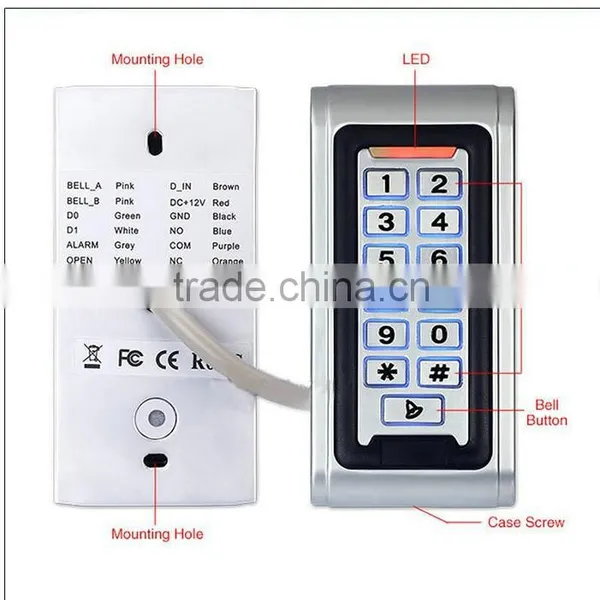 Wiegand Input Backlight Metal Rfid Waterproof Control Keypad photo-6