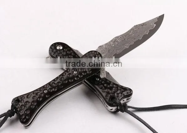 OEM Damascus Steel Blade Hunting Knife With G10 Handle photo-3