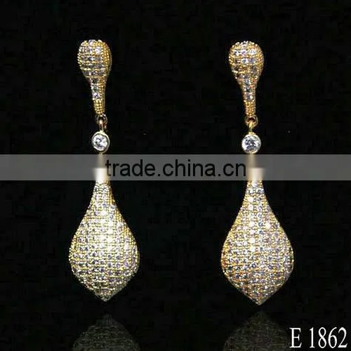 Seoul Stone Jewelry Cubic Zirconia Earrings Gold and Rhodium Plated Cheap Earring photo-3