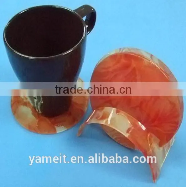 High Quality Elegant Round Color Acrylic Coaster Manufacturer