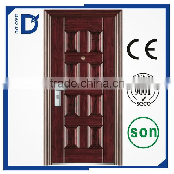 Cheap Front Steel Apartment Building Entrance Door photo-3