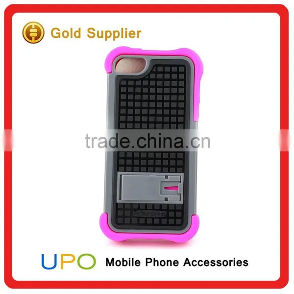 [UPO] High Quality Rubber Combo Armor Mobile Phone Cover Case for IPhone 5 With Kickstand photo-2