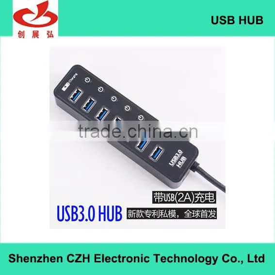 High-speed 7 Port Usb Hub With Individual Switches and Led Indicators, 7 Port Usb 3.0 Hub +1 Quick Charging Port photo-3
