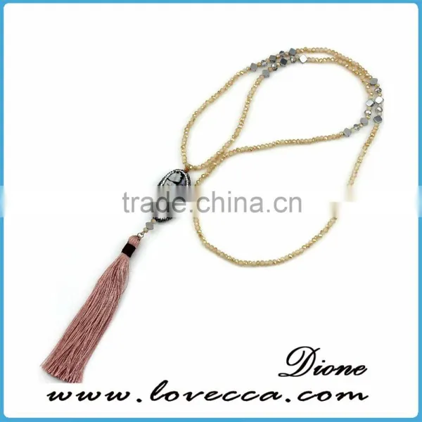 Blue Stones Charms New Design Long Necklace Jewelry photo-6